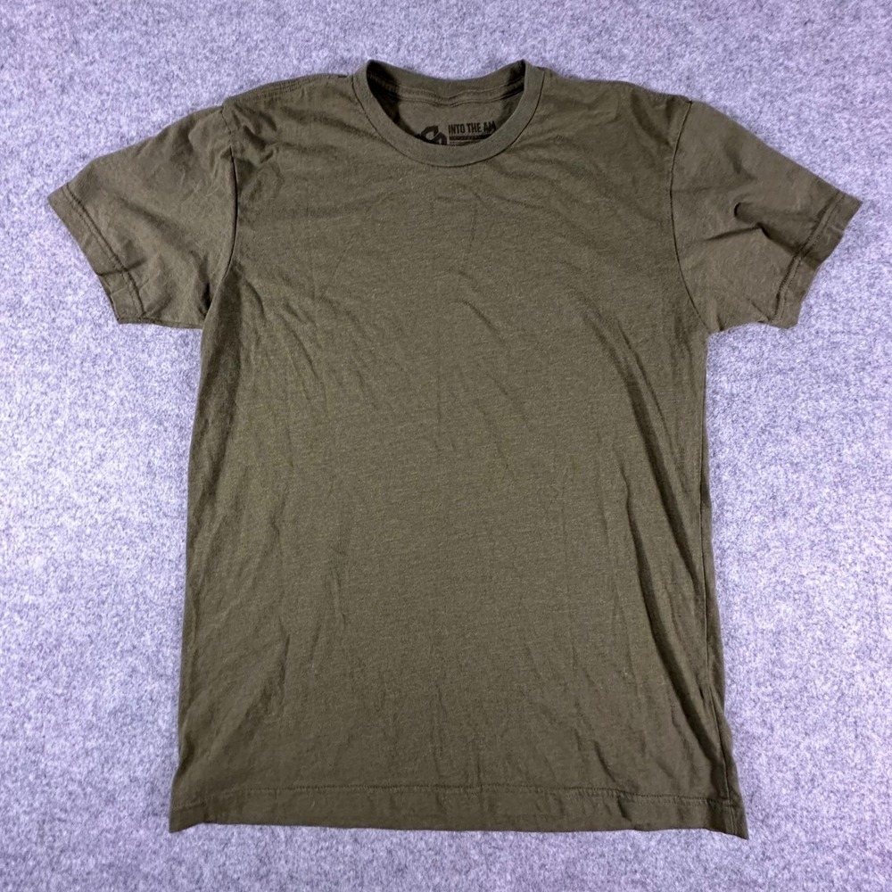 INTO THE AM T-Shirt Mens Medium Olive Green Solid Short Sleeve Crew Neck